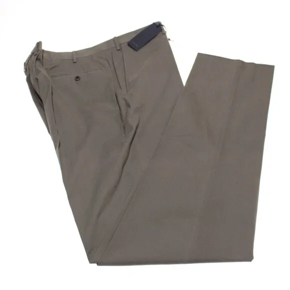 Zanella NWT Chinos / Casual Pants Size 42 US Parker In Solid Gray Cotton Blend